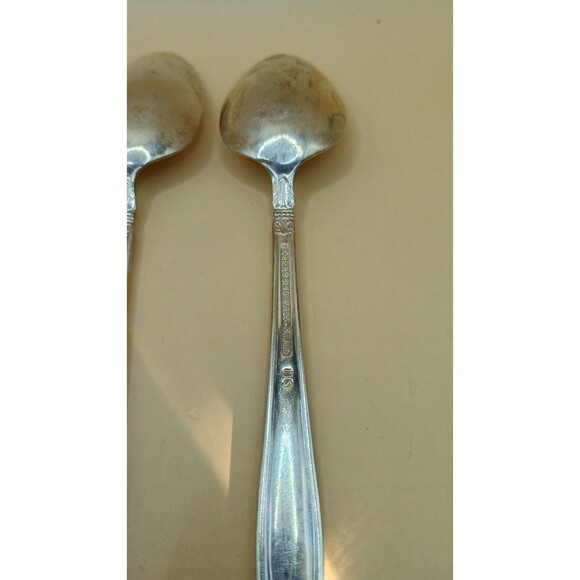 Vntg HOLMES & EDWARDS IS Danish Princess Inlaid Silver Plate - Teaspoons 5Pcs - Picture 8 of 8